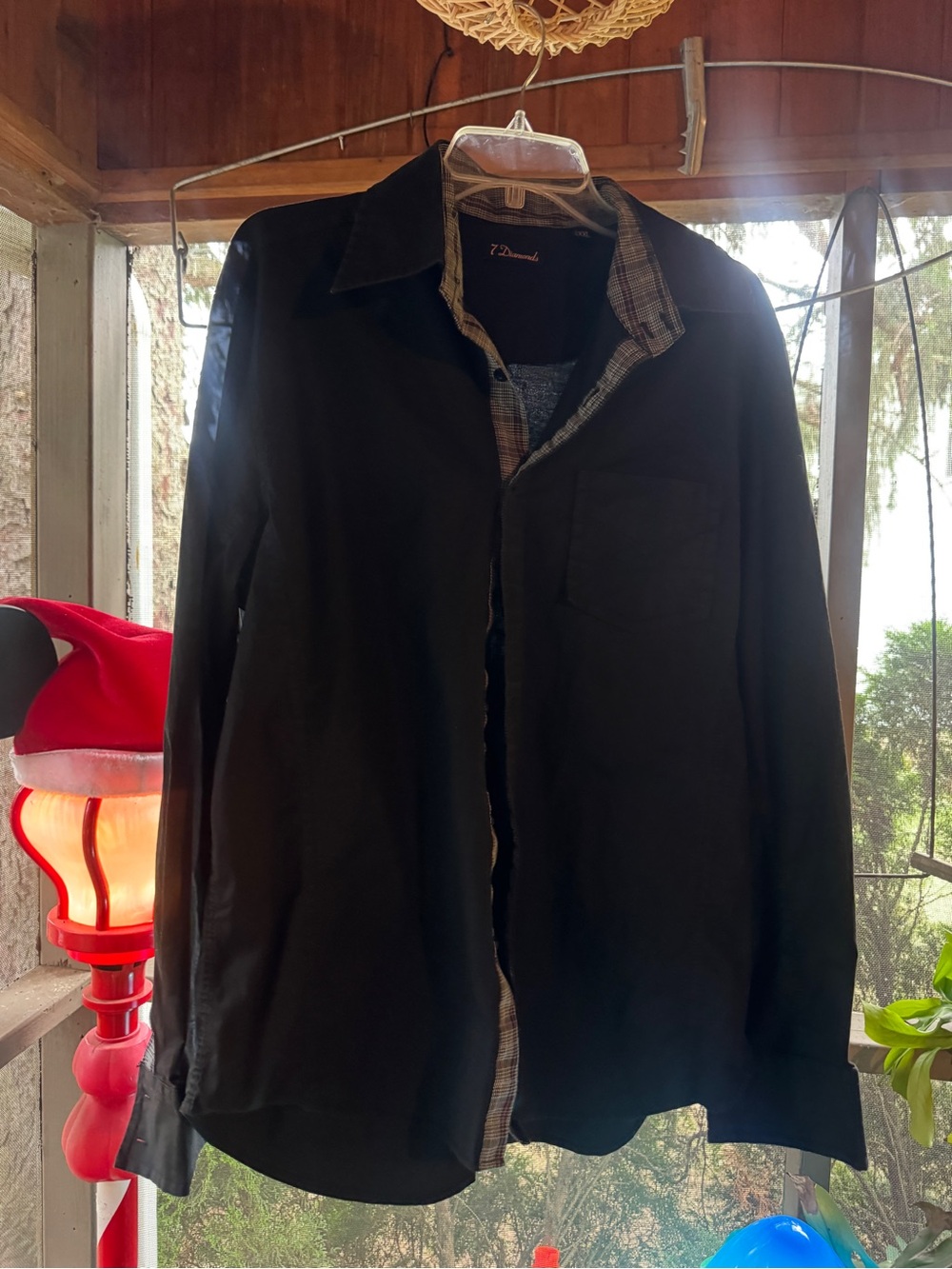 7 Diamonds Black Lightweight Button-Down Shirt Size XXL